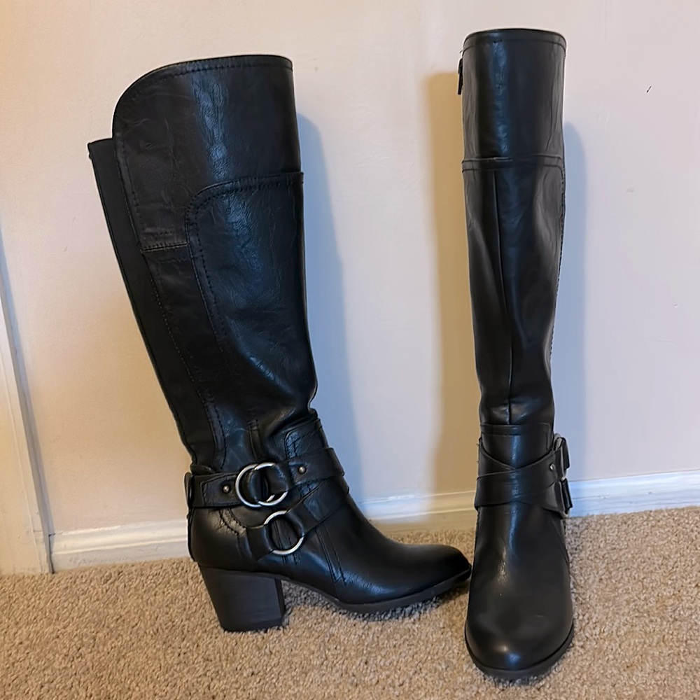 Indigo Rd. Irsimona Tall Black Leather Boots